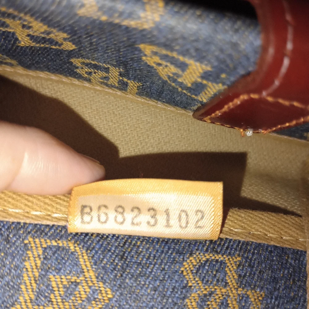Dooney & Bourke Denim Logo Tote with Brown Leather Trim